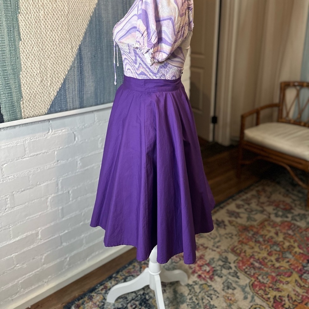 BlackButterfly Purple Full Circle Skirt with Snap and Zipper Closure - Picture 5 of 8